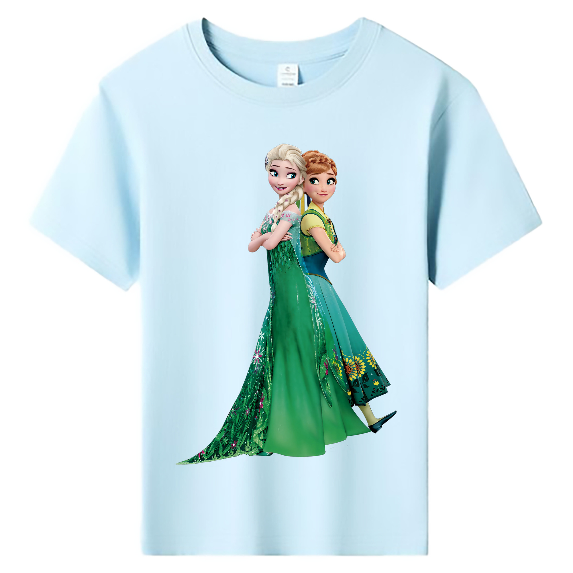 （画像用） アナと雪の女王 アンナ エルサ Frozen Anna Elsa 綿100％キッズTシャツ（フロントプリント）